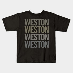 Gray Text Art Weston Kids T-Shirt